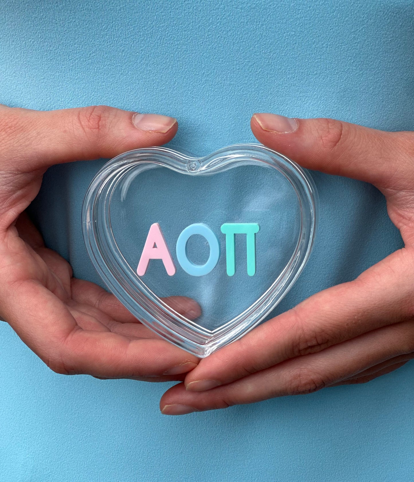 Sorority Appliqued  Acrylic Heart Box - Small