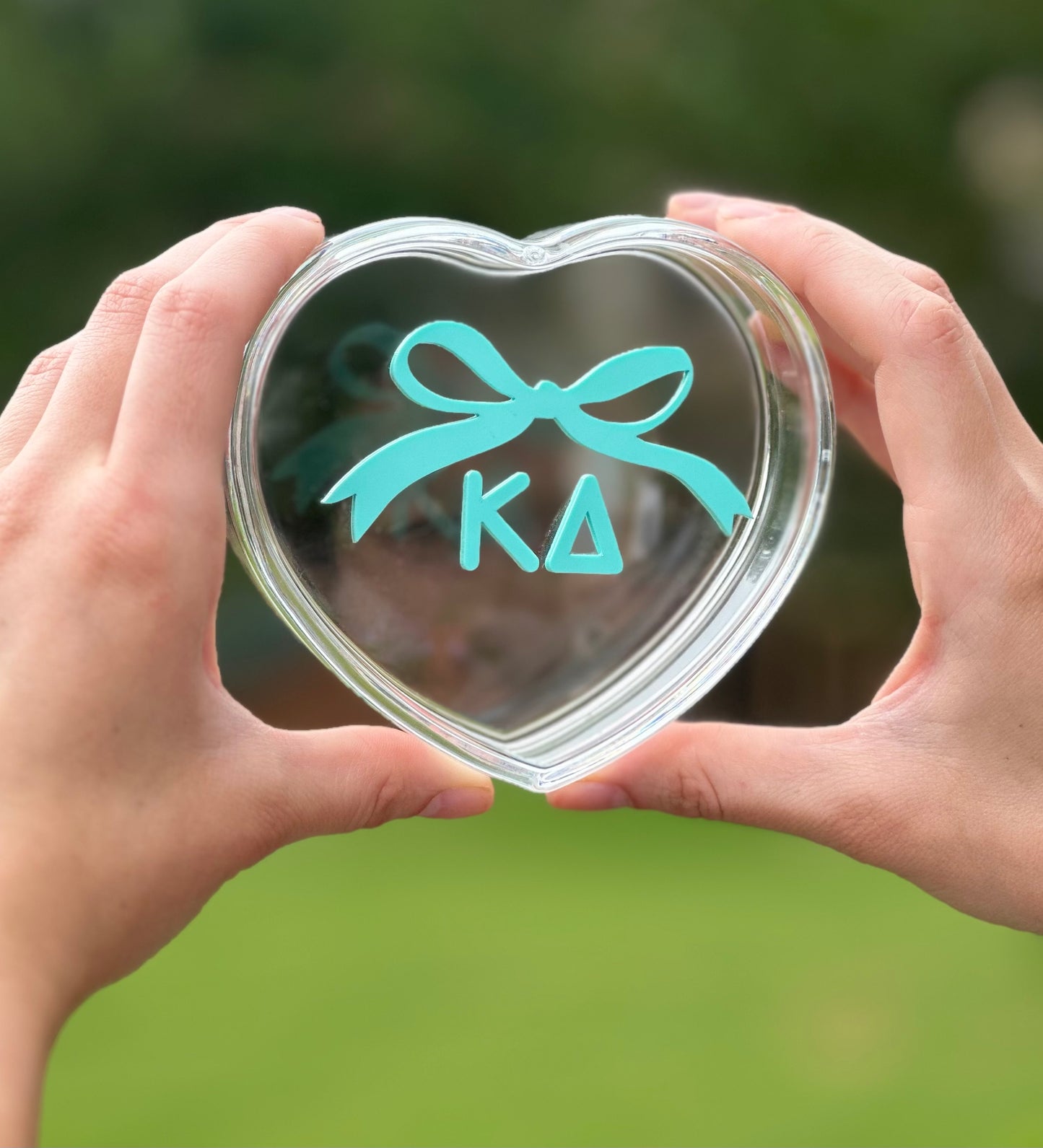 Sorority Acrylic Heart and Bow Box