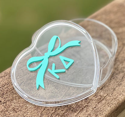 Sorority Acrylic Heart and Bow Box