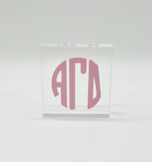 Sorority Appliqued Acrylic Paperweight