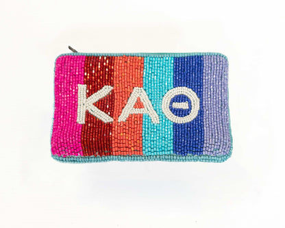 Sorority Happy Stripe Beaded Bag